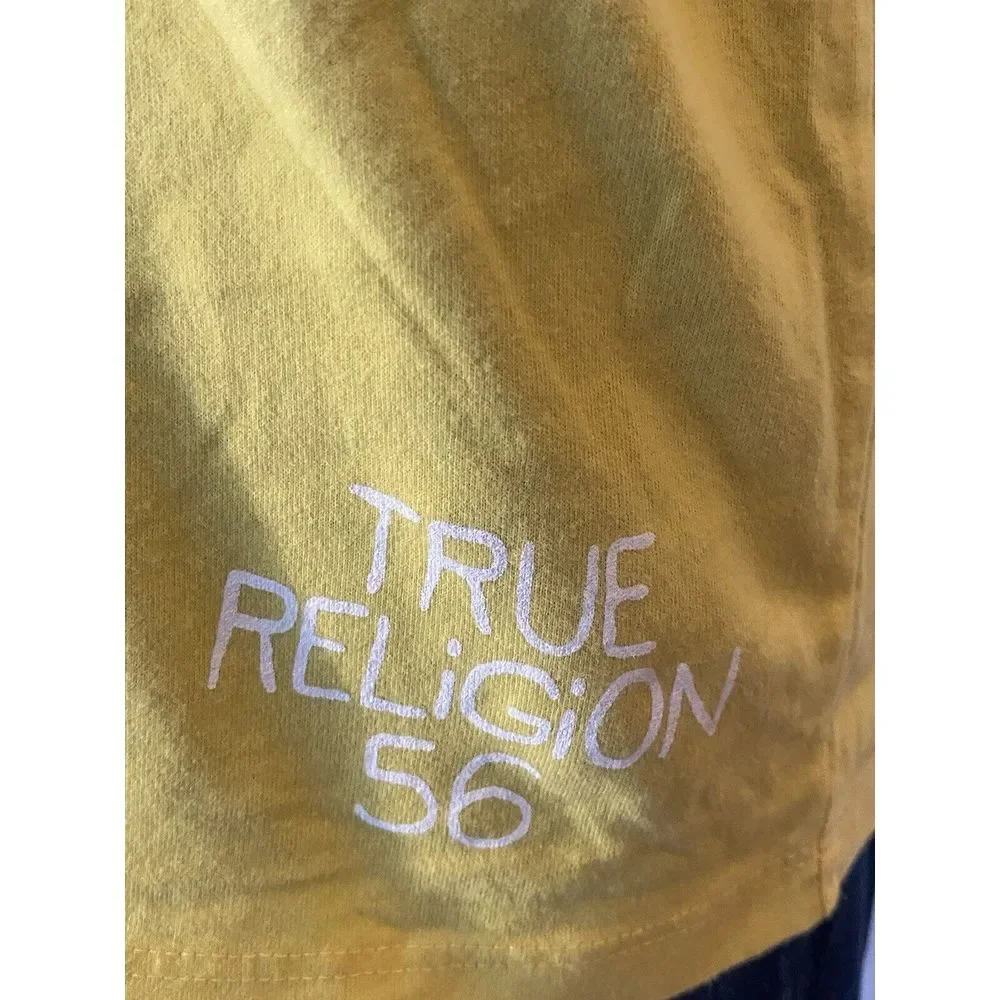 True Religion NWT Calif Gas Lamp Quarter‎ San Diego Yellow Shirt W/Patches